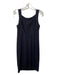 St John Size 6 Black Wool Blend Square Neck Sleeveless Knit Open Back Dress Black / 6