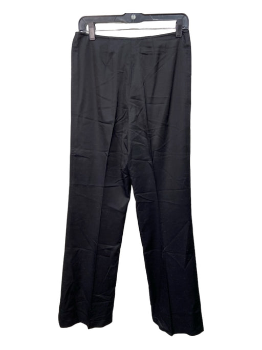 St John Collection Size 6 Black Viscose Blend Mid Rise Belted Wide Leg Pants Black / 6