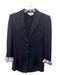 St John Collection Size 6 Black & Purple Wool Blend Knit Striped Detail Jacket Black & Purple / 6