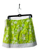 Lilly Pulitzer Size 4 Green & White Cotton Floral Tulip Front Side Zip Skirt Green & White / 4