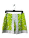 Lilly Pulitzer Size 4 Green & White Cotton Floral Tulip Front Side Zip Skirt Green & White / 4