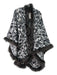 St John Collection Size One Size Gray & White Wool Blend Fur Trim Printed Jacket Gray & White / One Size