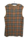 Burberry's Size S/M Beige Black Red Wool Novacheck Button Holes Hip Length Vest Beige Black Red / S/M