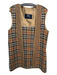 Burberry's Size S/M Beige Black Red Wool Novacheck Button Holes Hip Length Vest Beige Black Red / S/M