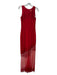 Legends Size 8 Red Polyester Blend Round Neck Sleeveless Mesh Panel Beaded Gown Red / 8