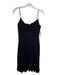 Genny Oro Size 8 Black Silk Blend Spaghetti Strap Rhinestone Strap Dress Black / 8