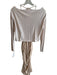 Monrow Size XS Ivory Cotton Blend Wide Round Neck Long Sleeve Waffle Knit Dress Ivory / XS