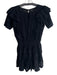 Love Shack Fancy Size S Black Cotton Round Neck Short Sleeve Ruffle Detail Dress Black / S