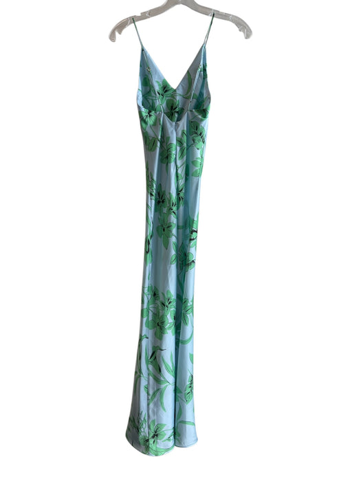 Ramy Brook Size 00 Blue & Green No Fabric Tag V Neck Back Zip Dress Blue & Green / 00