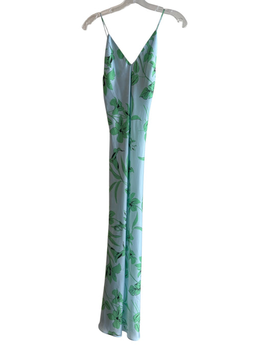 Ramy Brook Size 00 Blue & Green No Fabric Tag V Neck Back Zip Dress Blue & Green / 00