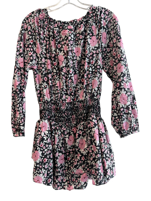 Love Shack Fancy Size XS Black & Pink Cotton Tie Neck Long Sleeve Dress Black & Pink / XS