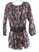 Love Shack Fancy Size XS Black & Pink Cotton Tie Neck Long Sleeve Dress Black & Pink / XS