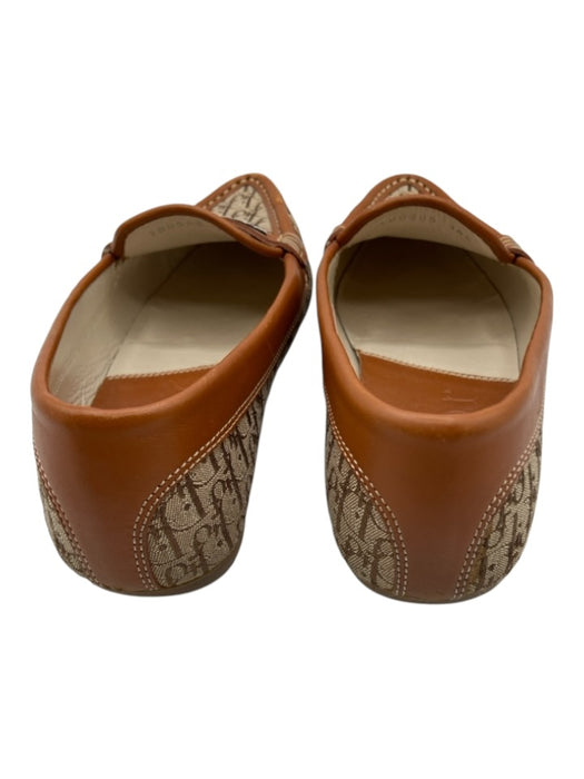 Christian Dior Shoe Size 36.5 Tan, Beige, Brown Leather & Textile Loafers Tan, Beige, Brown / 36.5