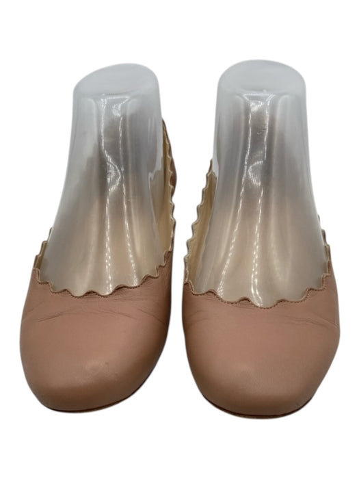 Chloe Shoe Size 36 Blush Pink Leather Scalloped Round Toe Flats Blush Pink / 36