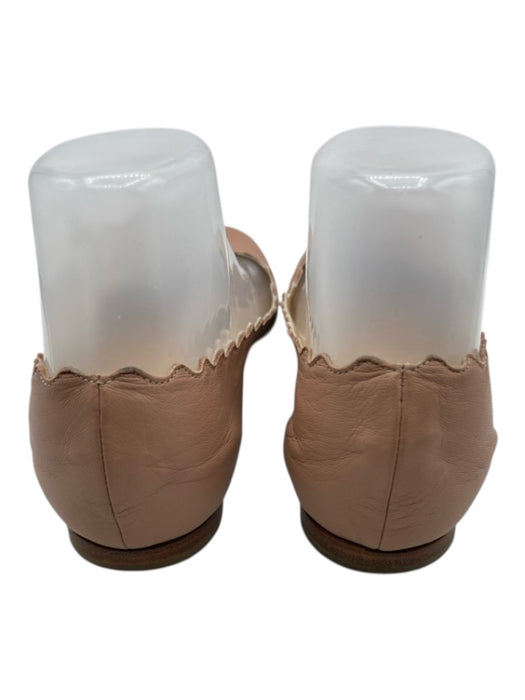 Chloe Shoe Size 36 Blush Pink Leather Scalloped Round Toe Flats Blush Pink / 36