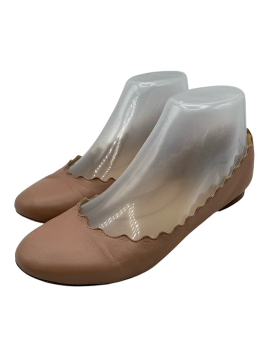 Chloe Shoe Size 36 Blush Pink Leather Scalloped Round Toe Flats Blush Pink / 36