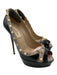 Valentino Garavani Shoe Size 36 Black & Taupe Leather Cut Out Rockstud Pumps Black & Taupe / 36