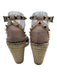 Valentino Garavani Shoe Size 36 Taupe Leather Upper Espadrille Rock Studs Wedges Taupe / 36