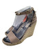 Valentino Garavani Shoe Size 36 Taupe Leather Upper Espadrille Rock Studs Wedges Taupe / 36