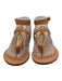 Ancient Greek Sandals Shoe Size 37 Tan Orange Leather Gold hardware Flat Sandals Tan Orange / 37
