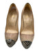 Christian Louboutin Shoe Size 36 Beige & Gunmetal Leather Patent Leather Pumps Beige & Gunmetal / 36