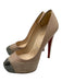 Christian Louboutin Shoe Size 36 Beige & Gunmetal Leather Patent Leather Pumps Beige & Gunmetal / 36