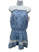 Temptation Positano Size XS Blue Print Linen Abstract Geometric Strapless Dress Blue Print / XS