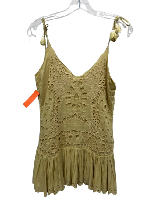 Tularosa Size XXS Pale Mustard Yellow Missing Fabric Tag Embroidered Dress Pale Mustard Yellow / XXS