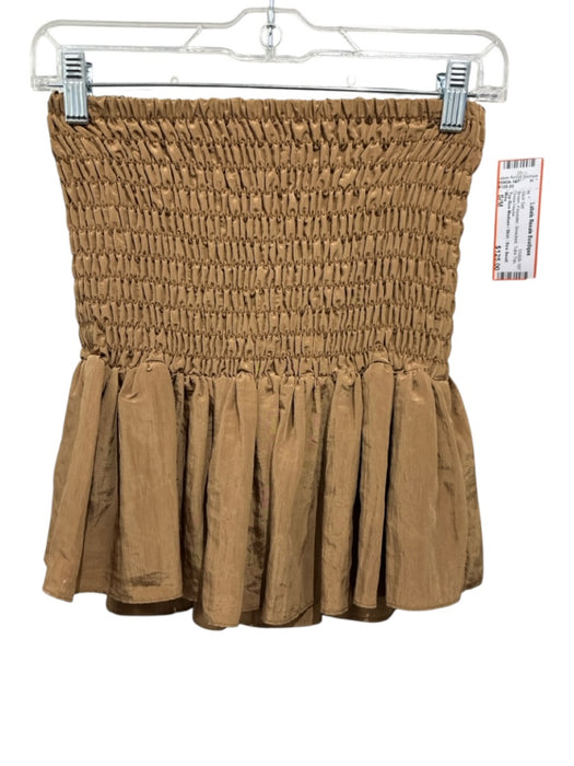 Misa Size S/M Brown Polyester Smocked Tube Top Skirt Set Brown / S/M