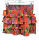 Love The Label Size S Orange, Purple, Green Cotton Smocked Tiered Ruffle Skirt Orange, Purple, Green / S