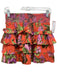 Love The Label Size S Orange, Purple, Green Cotton Smocked Tiered Ruffle Skirt Orange, Purple, Green / S