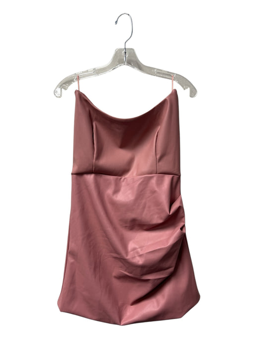 Bardot Size 8 Pink No Fabric Tag Strapless Back Zip Side Ruching Dress Pink / 8