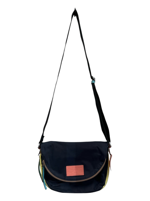 Marc By Marc Jacobs Navy & Multi Nylon Flap Closure Zippers Bag Navy & Multi / Medium