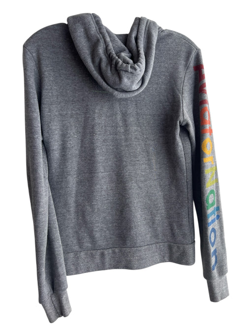 Aviator Nation Size XS Gray Cotton Blend Hoodie Zip Front Logo Pockets Jacket Gray / XS