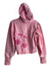 Love Shack Fancy Size XS Pink Cotton Hoodie Zip Front Patchwork Cropped Jacket Pink / XS