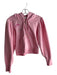 Love Shack Fancy Size XS Pink Cotton Hoodie Zip Front Patchwork Cropped Jacket Pink / XS