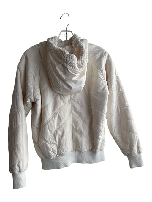 Prana Size XS Cream Polyester Hood Half Zip Kangaroo Pocket Puffer Jacket Cream / XS