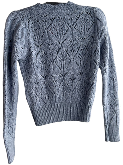 ASTR The Label Size XS Blue Gray Acrylic Blend Round Neck Long Sleeve Sweater Blue Gray / XS