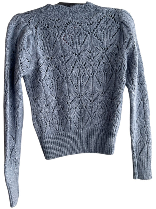 ASTR The Label Size XS Blue Gray Acrylic Blend Round Neck Long Sleeve Sweater Blue Gray / XS