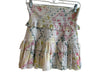 Love Shack Fancy Size S White Green & Pink Cotton Shirred Waist High Rise Skirt White Green & Pink / S