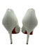 Christian Louboutin Shoe Size 37.5 White Leather Patent Wavy Heel Peep Toe Pumps White / 37.5