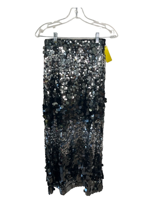 Mare x Anthropolgie Size XS Silver & Black Polyester Sequin Mesh Maxi Skirt Silver & Black / XS
