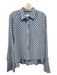 Equipment Femme Size M Blue & Black Silk Polka Dot Long Sleeve Button up Top Blue & Black / M