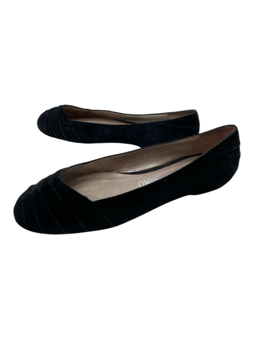 Ferragamo Shoe Size est 38 Black Suede Textured Detail Slip On Round Toe Flats Black / est 38