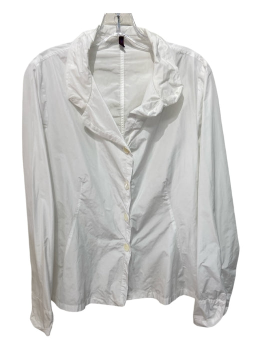 Hovman Size 10 White Polyester Button Up Long Sleeve Darted Top White / 10