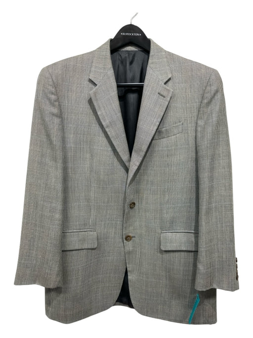 H Stockton Tan & Multi Silk Blend All Over Print 2 Button Men's Blazer 40R