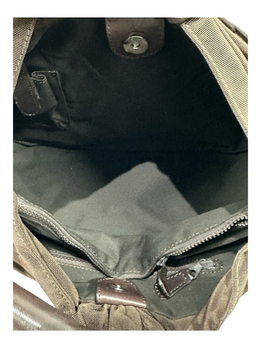 Dorothee Schumacher Brown Nylon Zip Close Gathered Detail Top Handle Bag Brown / Medium