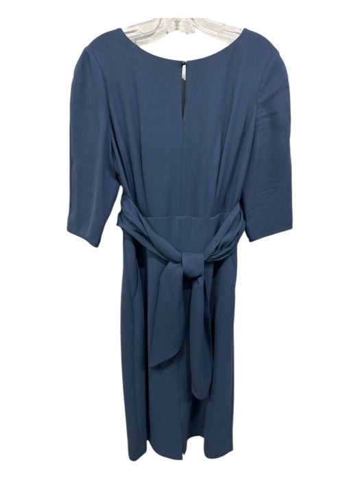 Lafayette 148 Size 10 Slate Blue Acetate & Polyester 1/2 Sleeve Midi Dress Slate Blue / 10