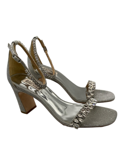 Badgley Mischka Shoe Size 8.5 Silver Textile Crystal Embellishments Sandals Silver / 8.5
