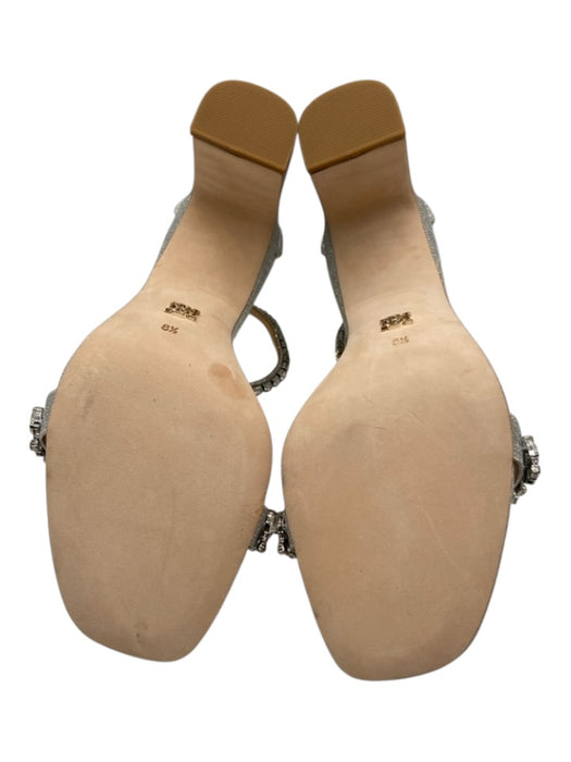 Badgley Mischka Shoe Size 8.5 Silver Textile Crystal Embellishments Sandals Silver / 8.5